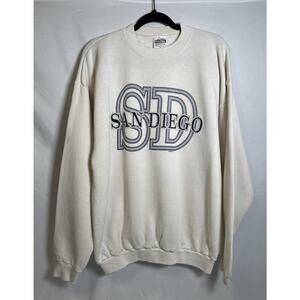 Vintage San Diego Sweatshirt Men's 2XL White 90s Big Logo Made In USA